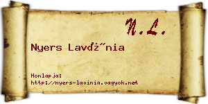 Nyers Lavínia névjegykártya